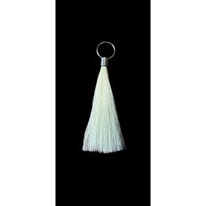 Handmade Golden Horse Hair Tassel Keychain  6" Long – Equestrian Gift